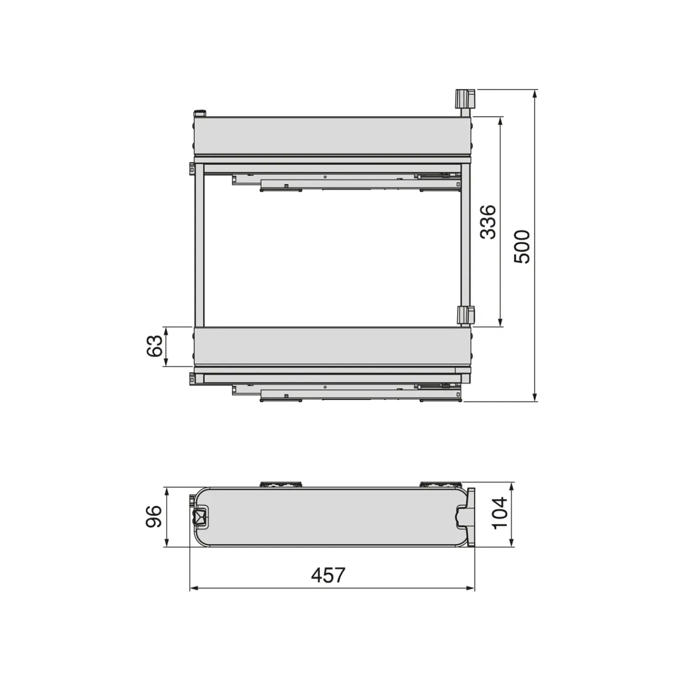Emuca Uittrekbare Zijflessenhouder Harmony Met Softclose, Module 150 Mm