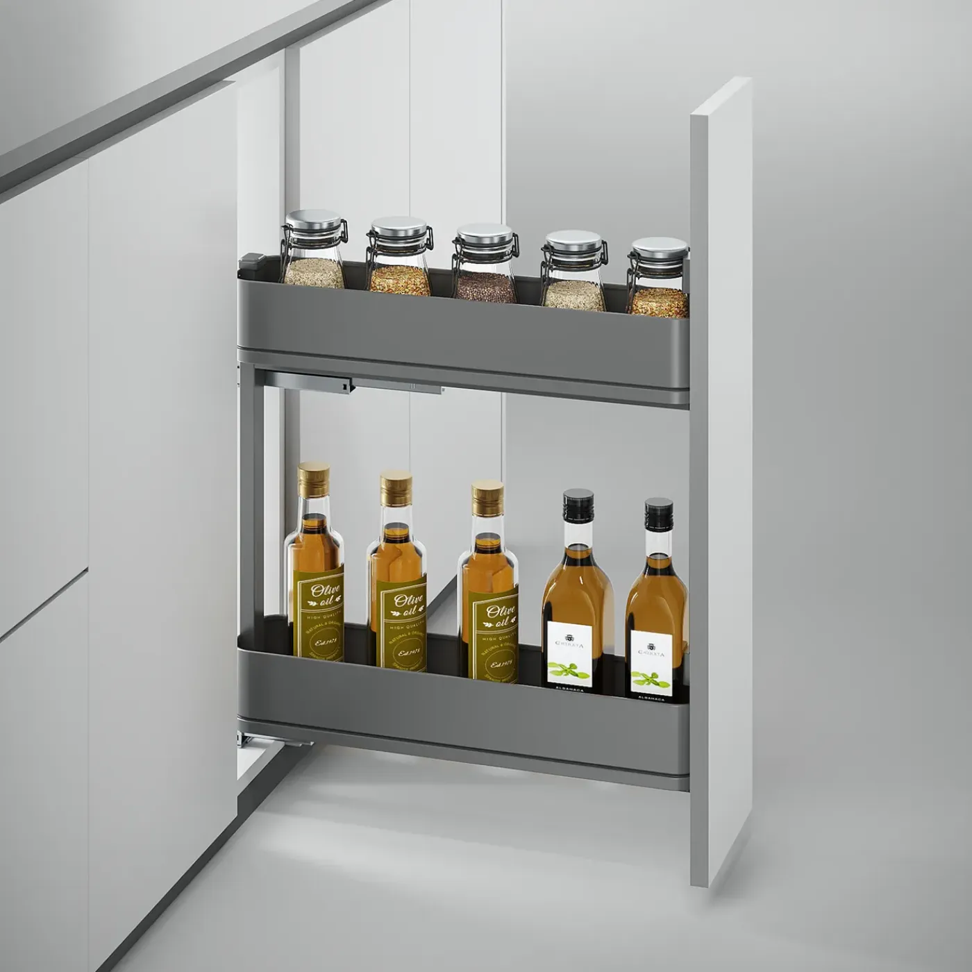 Emuca Uittrekbare Zijflessenhouder Harmony Met Softclose, Module 150 Mm