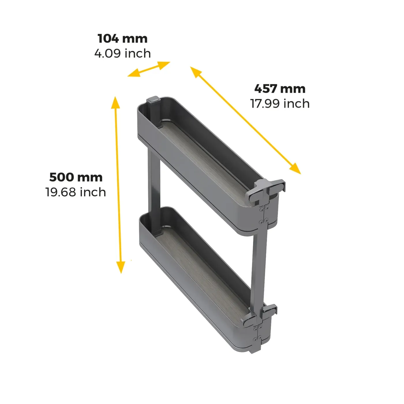 Emuca Uittrekbare Zijflessenhouder Harmony Met Softclose, Module 150 Mm