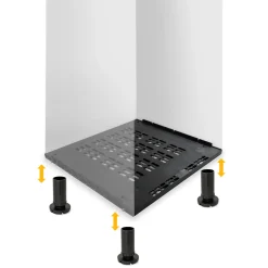Emuca Ventilatievoet Voor Geïntegreerde Koelkasten Frigo, Voor 16mm Plankdikte, Plastic, Zwart