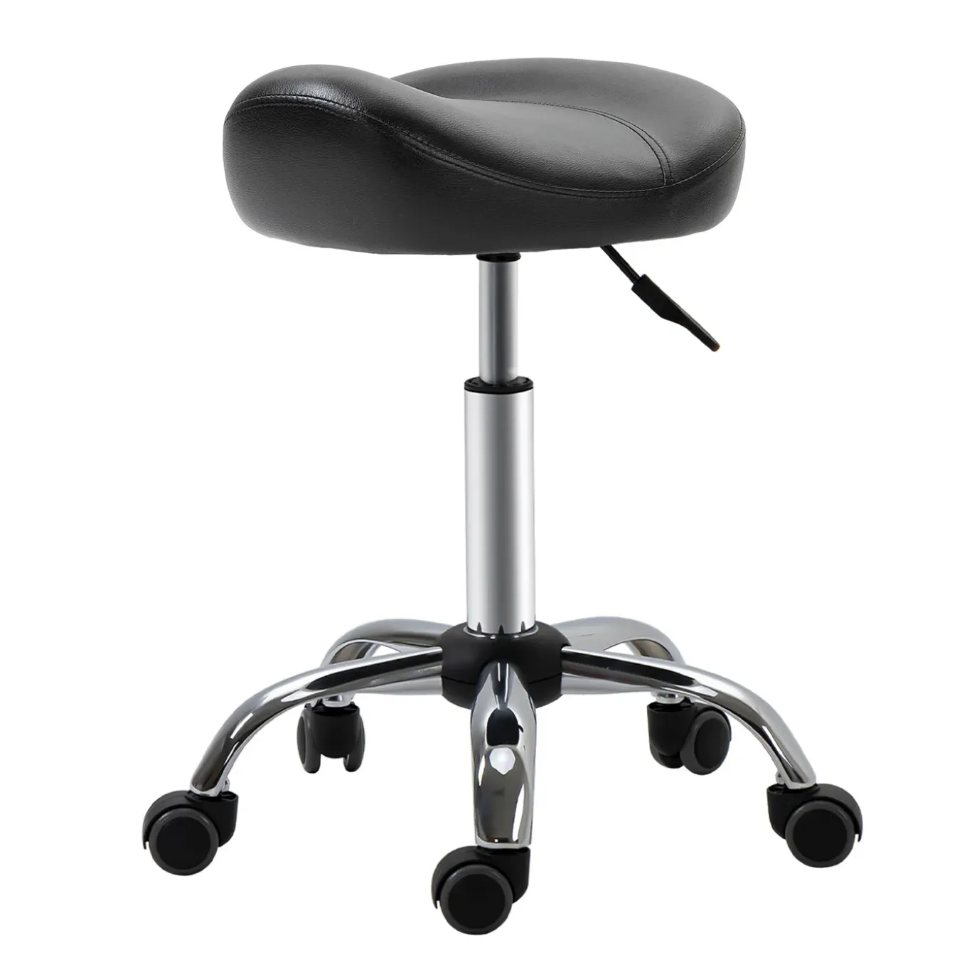 Ergonomische Zadelkruk Kunstleer Amazonekruk In Hoogte Verstelbaar 54-69cm - Zwart