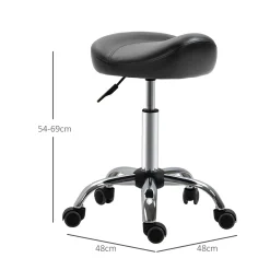 Ergonomische Zadelkruk Kunstleer Amazonekruk In Hoogte Verstelbaar 54-69cm - Zwart