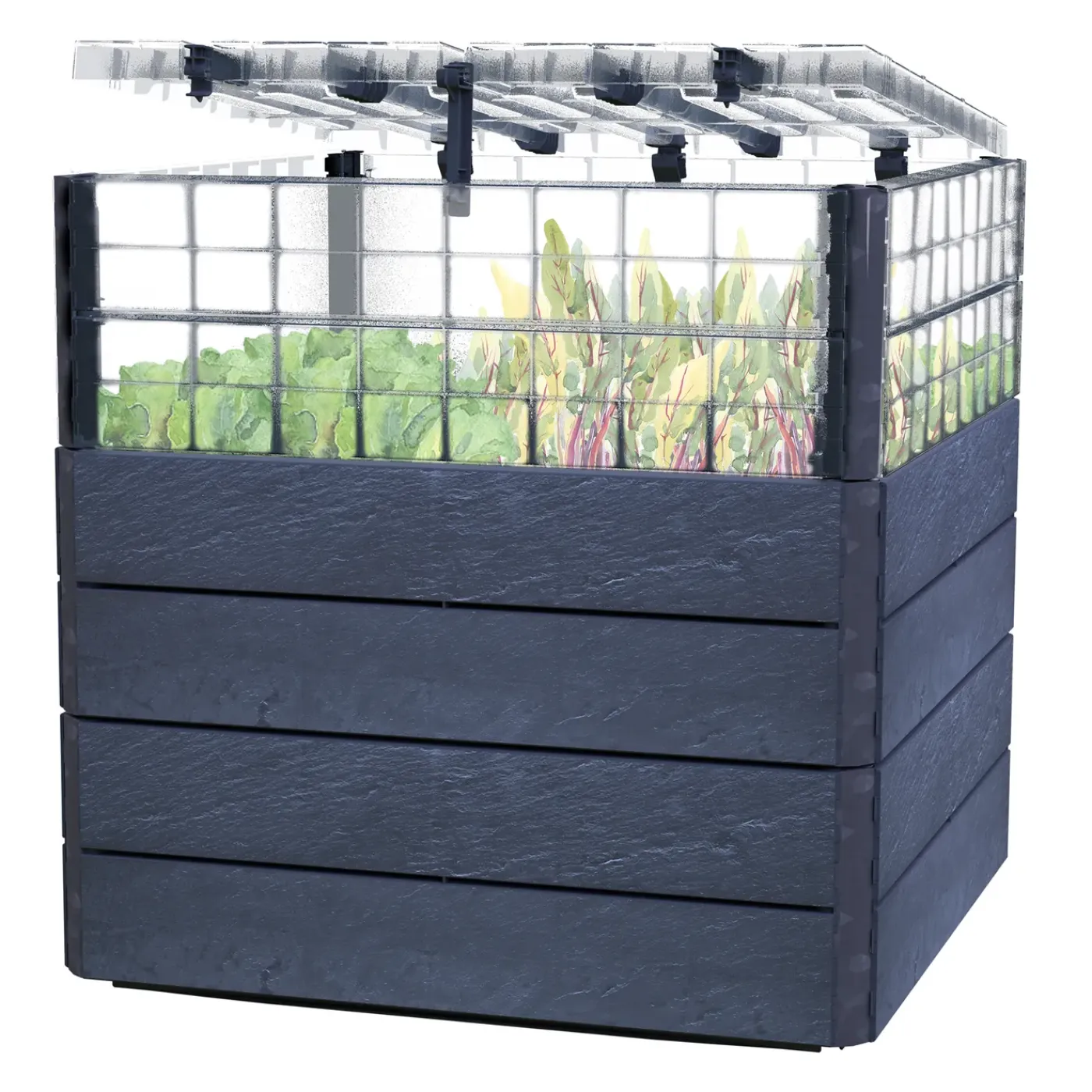 GARANTIA Ergo Quadro Turboplus L 80 Hoogbed, Stone - Incl. Flora Waterbesparingssysteem -