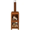 Esschert Design Terraskachel Met Houtopslag Roest