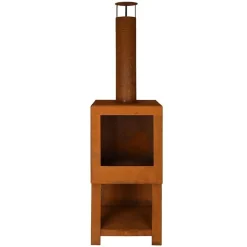Esschert Design Terraskachel Met Houtopslag Roest