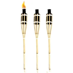 Esschert Design Tuinfakkel - 3x - Bamboe - Navulbaar - 60 Cm