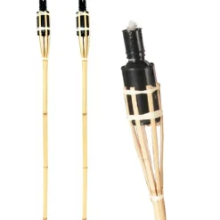 Esschert Design Tuinfakkel - 2x - Bamboe - Navulbaar - 90 Cm