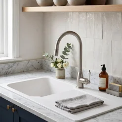 Essebagno Ascott Roestvrijstalen Ééngreeps Wastafelmengkraan Met Uittrekbare Handdouche