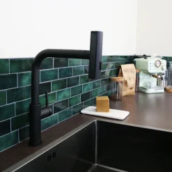 Essebagno Esserain wastafelmengkraan met uittrekbare handdouche in mat zwart