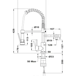 EsseBagno keukenmengkraan Mixer pro chroom