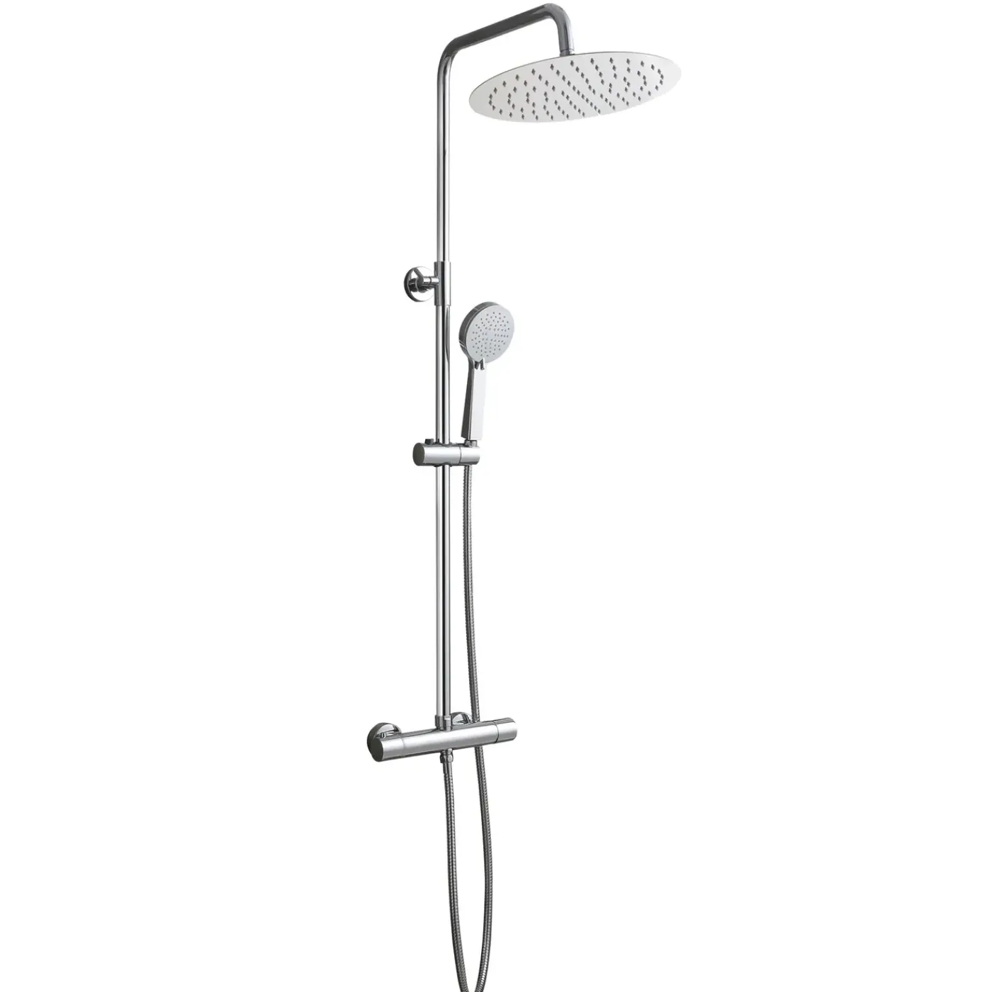 EsseBagno Regendouche Delice - Met Thermostatische Kraan - Chroom - Mat - Rond - Met Handdouche - 15cm hartafstand - 3-straals - Waterbesparend