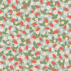 ESTAhome Behang Aardbeien Blauw, Groen En Rood - 50 X 900 Cm - 132173
