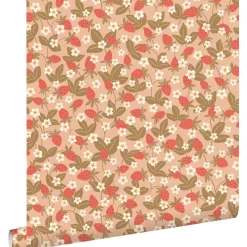 Estahome Behang Aardbeien Terracotta Roze - 50 X 900 Cm - 132171