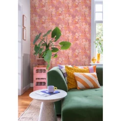 Estahome Behang Bomen En Bloemen Roze, Paars En Oranje - 50 X 900 Cm - 131188