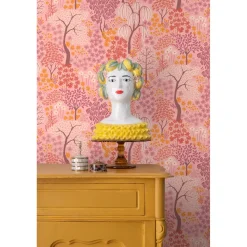 Estahome Behang Bomen En Bloemen Roze, Paars En Oranje - 50 X 900 Cm - 131188