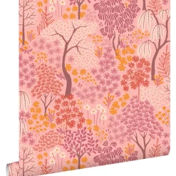 Estahome Behang Bomen En Bloemen Roze, Paars En Oranje - 50 X 900 Cm - 131188