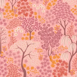 Estahome Behang Bomen En Bloemen Roze, Paars En Oranje - 50 X 900 Cm - 131188