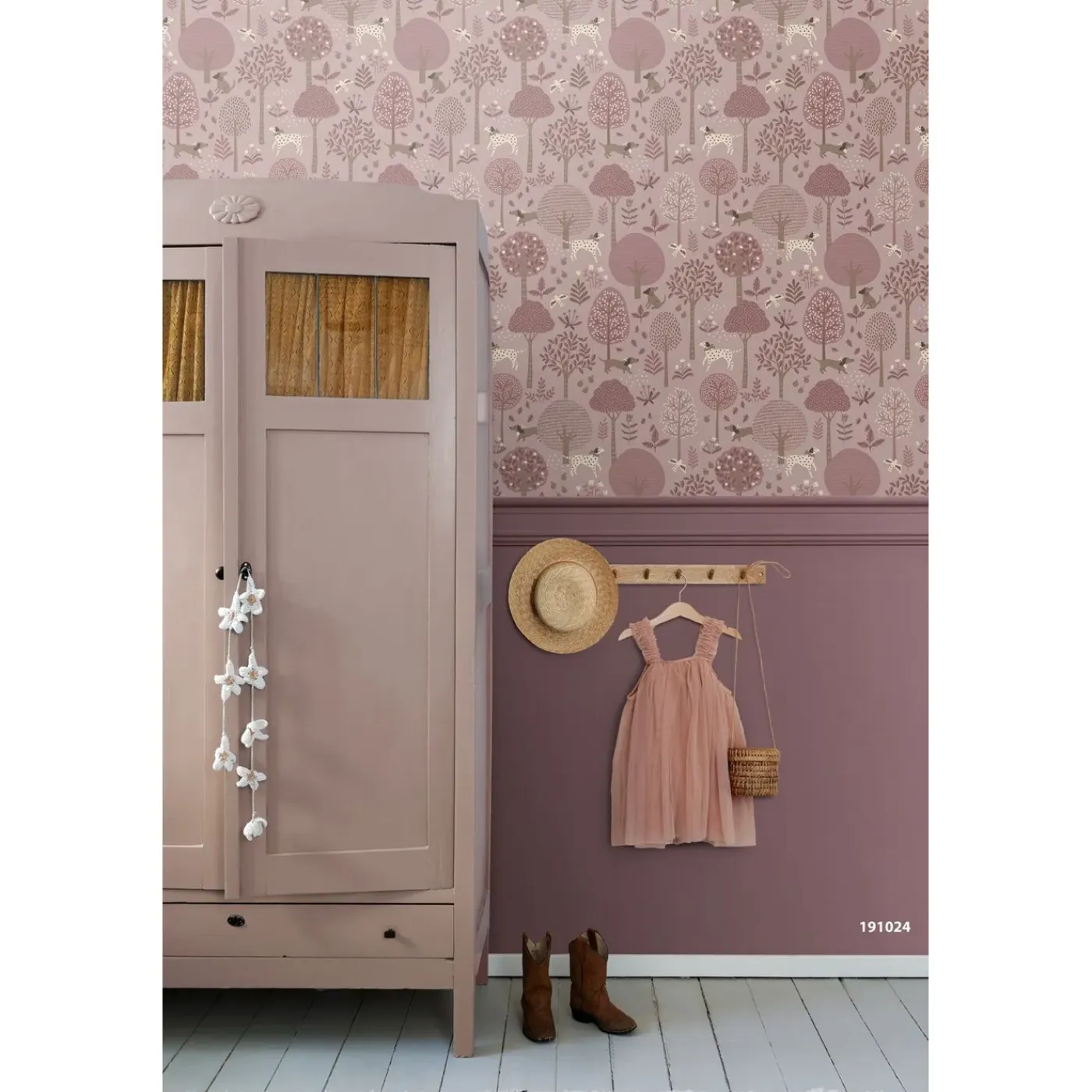 ESTAhome Behang Honden Lichtpaars En Bruin - 50 X 900 Cm - 132226