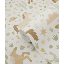 Estahome Behang Paarden Beige, Bruin En Groen - 50 X 900 Cm - 132192