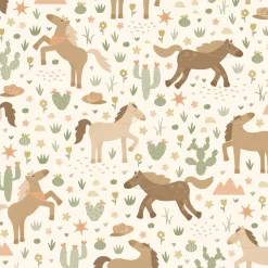 Estahome Behang Paarden Beige, Bruin En Groen - 50 X 900 Cm - 132192