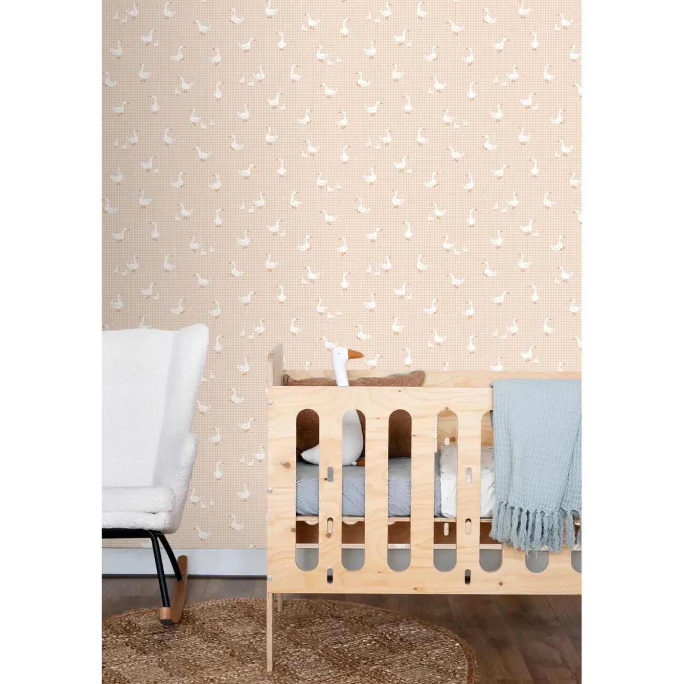 Estahome Behang Schattige Ganzen Beige - 50 X 900 Cm - 132184