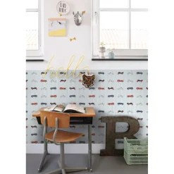 Estahome Behang Vintage Auto's Blauw En Rood - 50 X 900 Cm - 132296