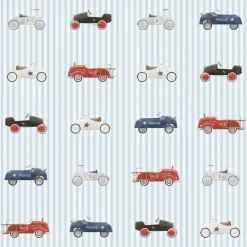 Estahome Behang Vintage Auto's Blauw En Rood - 50 X 900 Cm - 132296