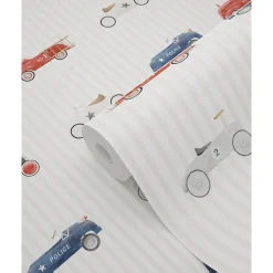 Estahome Behang Vintage Auto's Beige, Blauw En Rood - 50 X 900 Cm - 132297