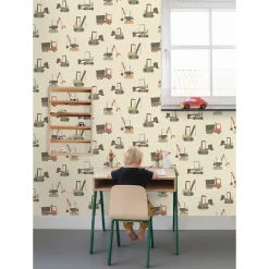 ESTAhome Behang Voertuigen Beige, Terracotta En Blauw - 50 X 900 Cm - 132244