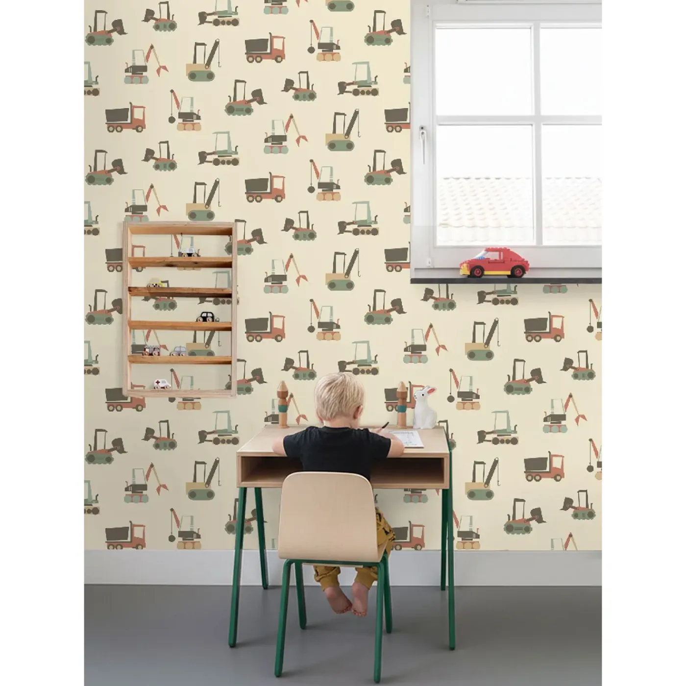 ESTAhome Behang Voertuigen Beige, Terracotta En Blauw - 50 X 900 Cm - 132244