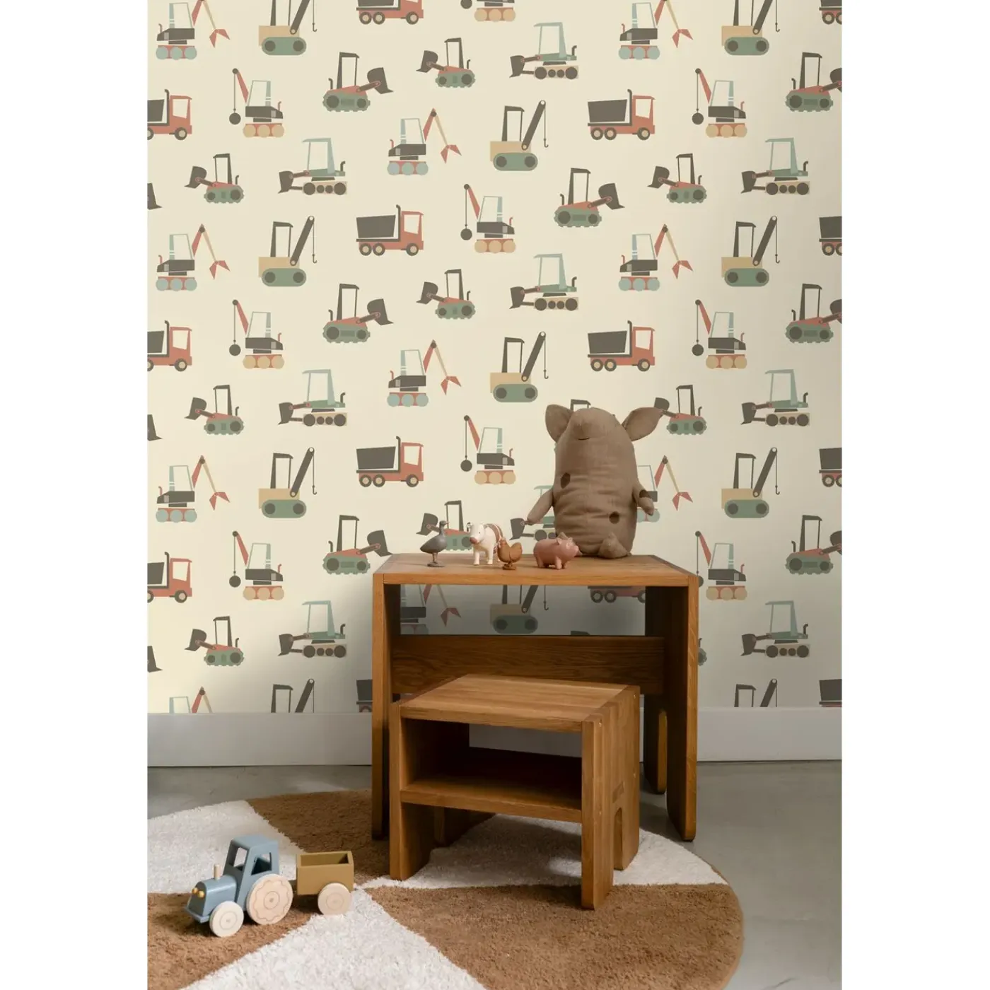 ESTAhome Behang Voertuigen Beige, Terracotta En Blauw - 50 X 900 Cm - 132244