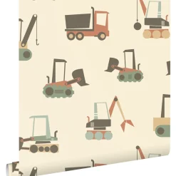 ESTAhome Behang Voertuigen Beige, Terracotta En Blauw - 50 X 900 Cm - 132244