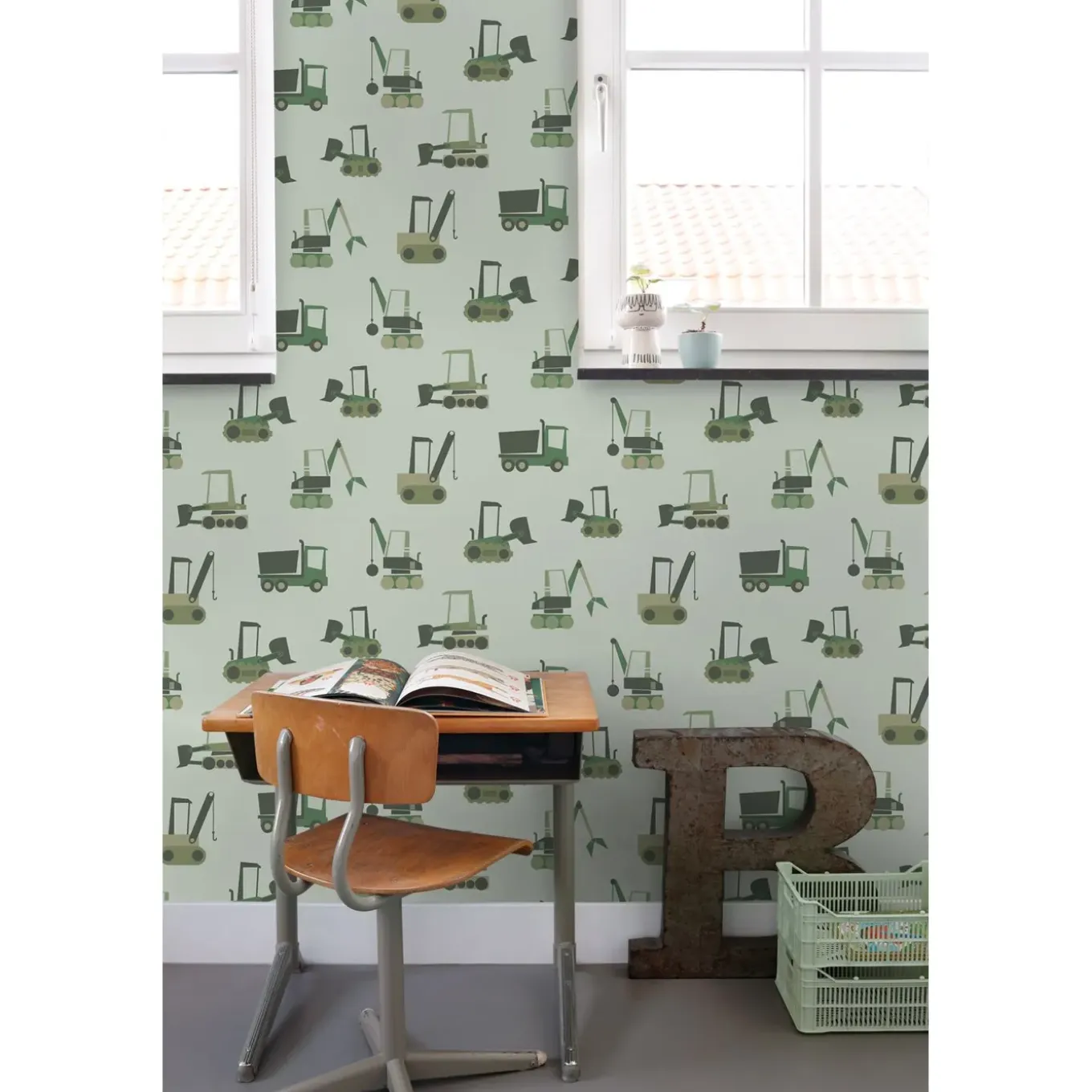 Estahome Behang Voertuigen Groen - 50 X 900 Cm - 132242