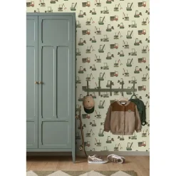 ESTAhome Behang Voertuigen Groen En Bruin - 50 X 900 Cm - 132243