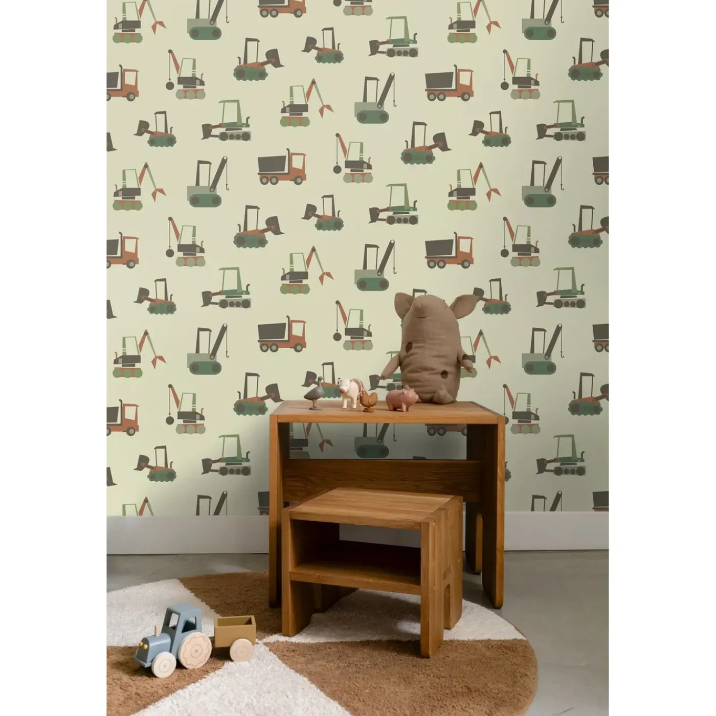 ESTAhome Behang Voertuigen Groen En Bruin - 50 X 900 Cm - 132243
