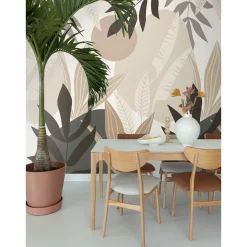 ESTAhome Fotobehang Tropische Bladeren Beige En Grijs - 200 X 279 Cm - 159251