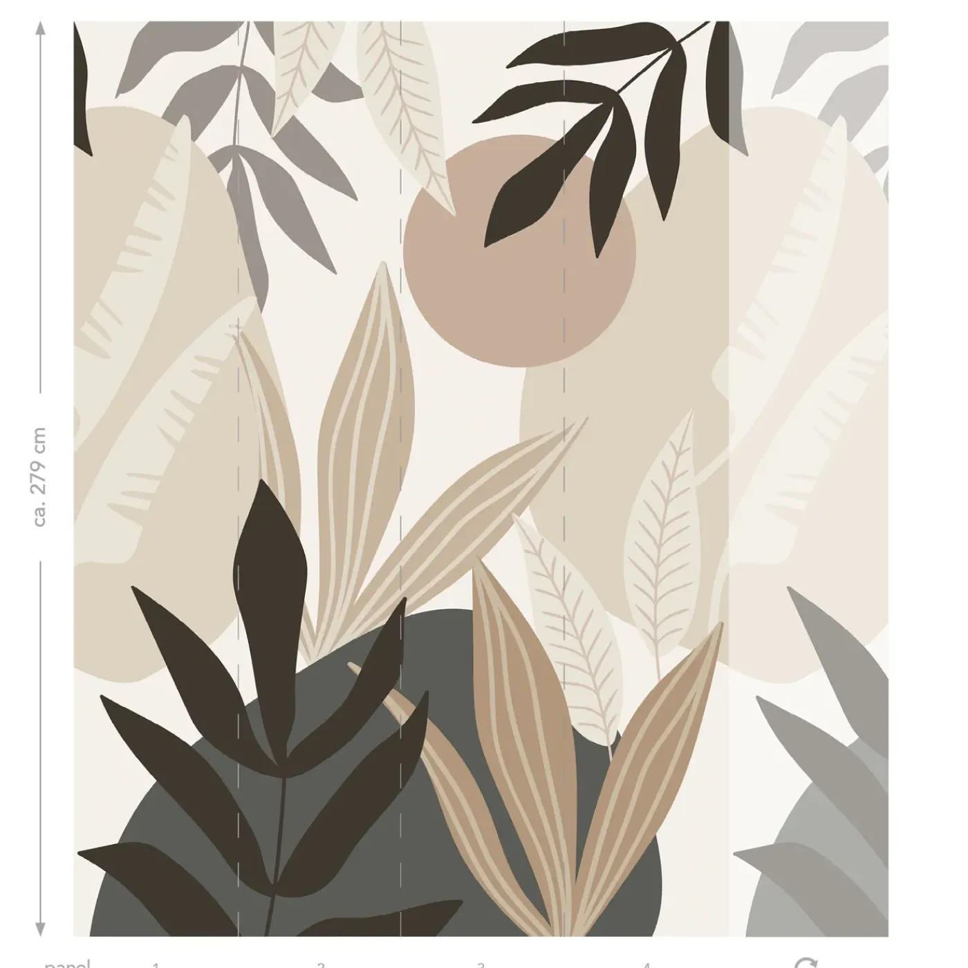 ESTAhome Fotobehang Tropische Bladeren Beige En Grijs - 200 X 279 Cm - 159251