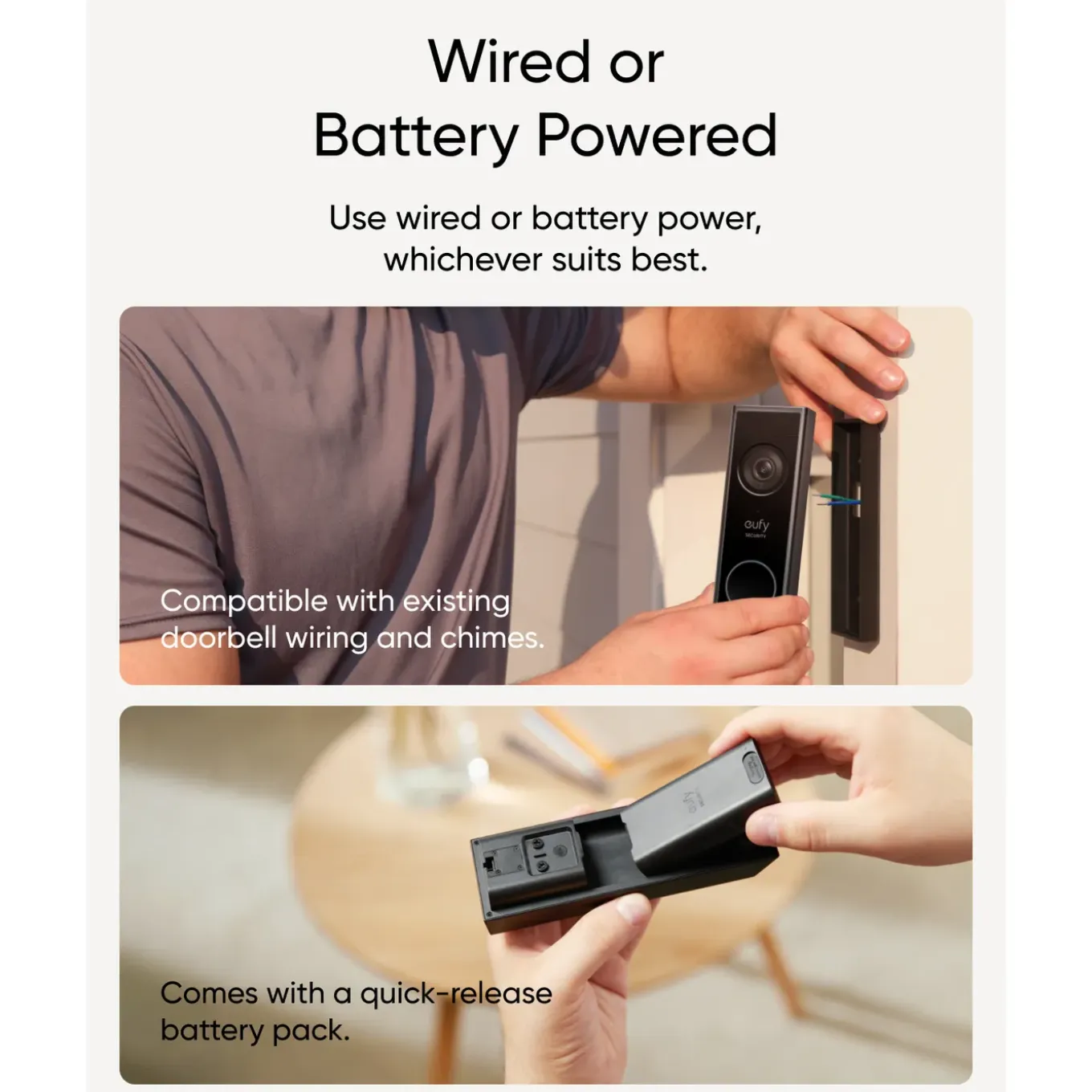 Eufy E340 Dual Cam Videodeurbel - Op Batterij - 2K