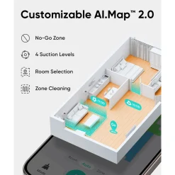 Eufy robotstofzuiger L60 Hybrid met zelfledigend station 5.000 Pa zuigkracht zwart