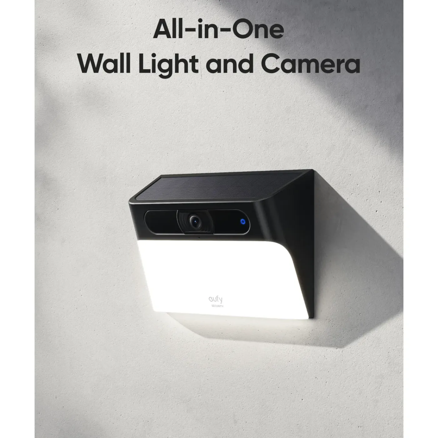 Eufy Solar Wall Light Cam S120 Beveiligingscamera voor Buiten - Op Batterij - 2K