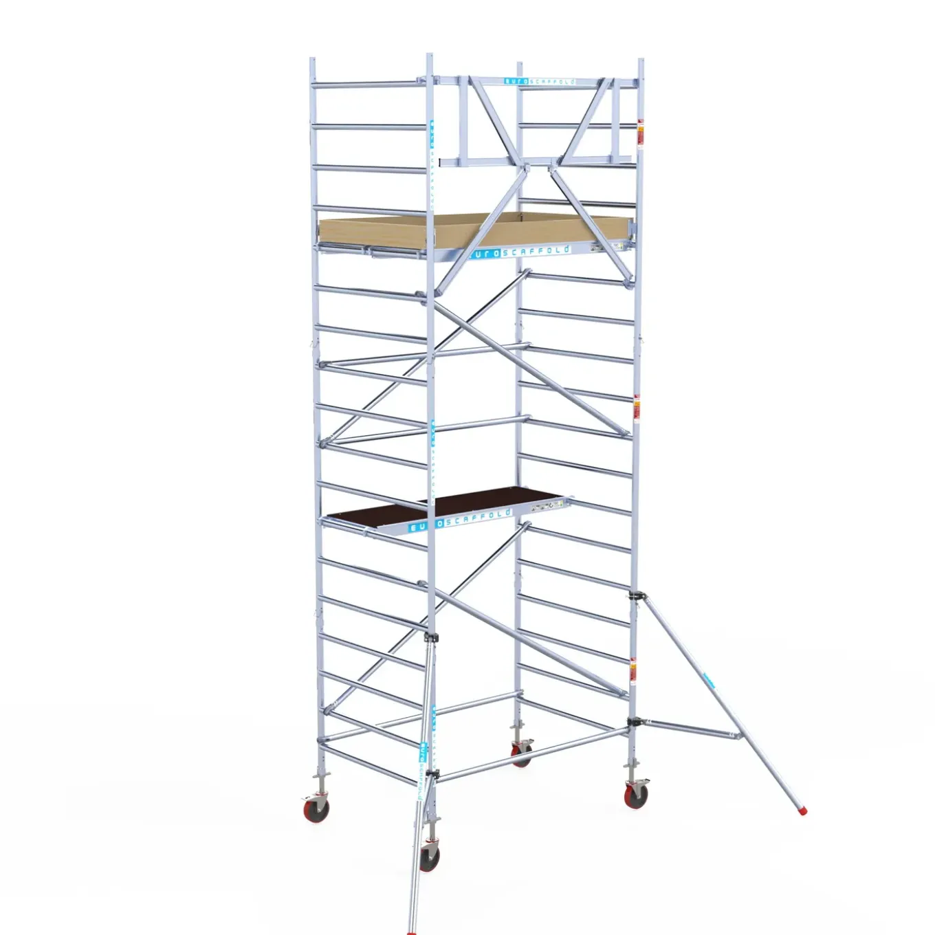 Euroscaffold basic rolsteiger – Professionele steiger 135x190 cm – 6,2 meter werkhoogte