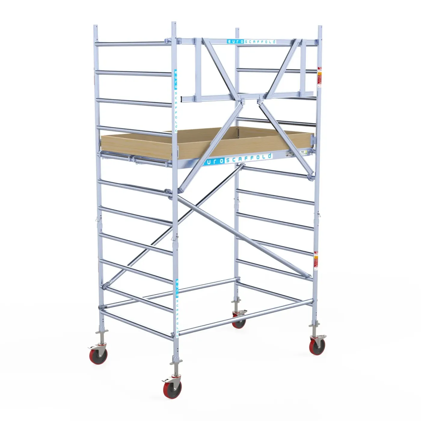 Euroscaffold basic rolsteiger – Professionele steiger 135x190 cm – 4,2 meter werkhoogte