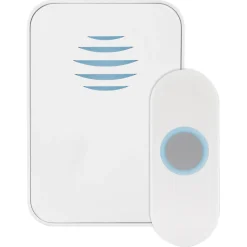 Exin gong - batterij - met beldrukker en licht - wit