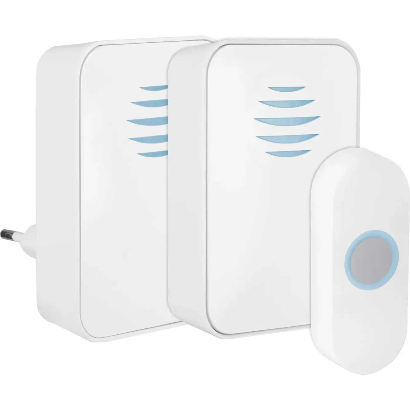 Exin gong set - batterij/plug-in - beldrukker - licht - wit