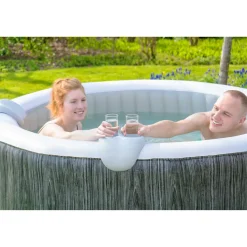 Exit Hoofdsteun & Bekerhouder Set – Spa Accessoire – Opblaasbare Jacuzzi – Hottub Kussen