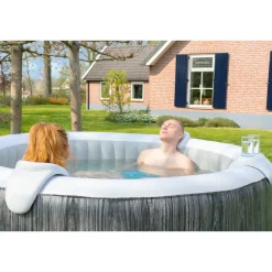 Exit Hoofdsteun & Bekerhouder Set – Spa Accessoire – Opblaasbare Jacuzzi – Hottub Kussen