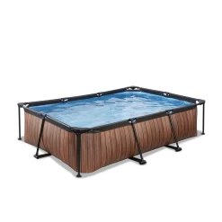 Exit Wood Frame Zwembad 300x200x65cm – Opzetzwembad – Met Filterpomp – Rechthoekig – Bruin