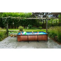 Exit Wood Frame Zwembad 300x200x65cm – Opzetzwembad – Met Filterpomp – Rechthoekig – Bruin