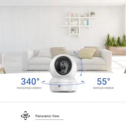Ezviz beveiligingscamera voor binnen H6C FHD 360° IR-functie infraroodverlichting volgfunctie wit