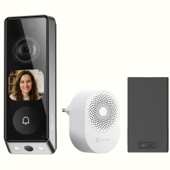 Ezviz EP8 Ultra AI Video Deurbel met dubbele camera 6MP+2MP, AI-scherm, gezichtsherkenning, mens- en pakketdetectie, batterijset, 32GB eMMC